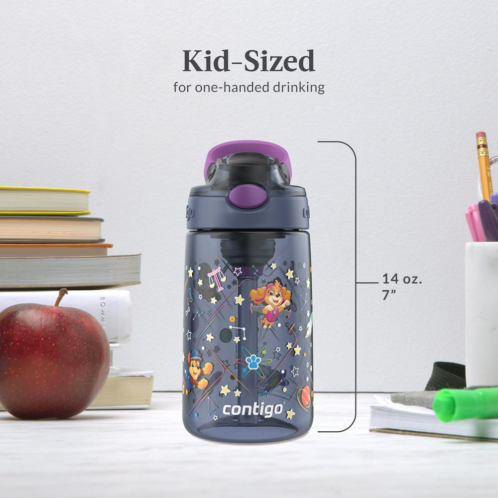 Contigo® Kids Water Bottle with Redesigned AUTOSPOUT® Straw, 14 oz - Purple Space Zodiac