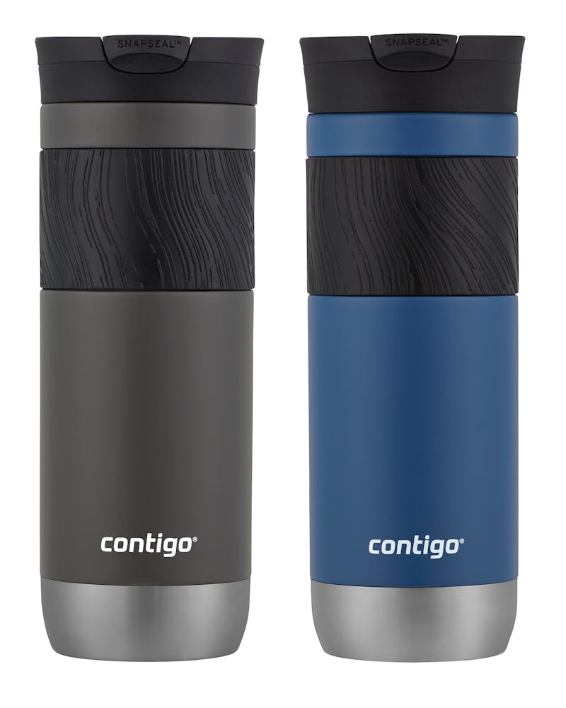 Byron 2.0 Stainless Steel Travel Mug with SNAPSEAL™ Lid and Grip, 20 oz, 2-Pack - Sake & Blue Corn
