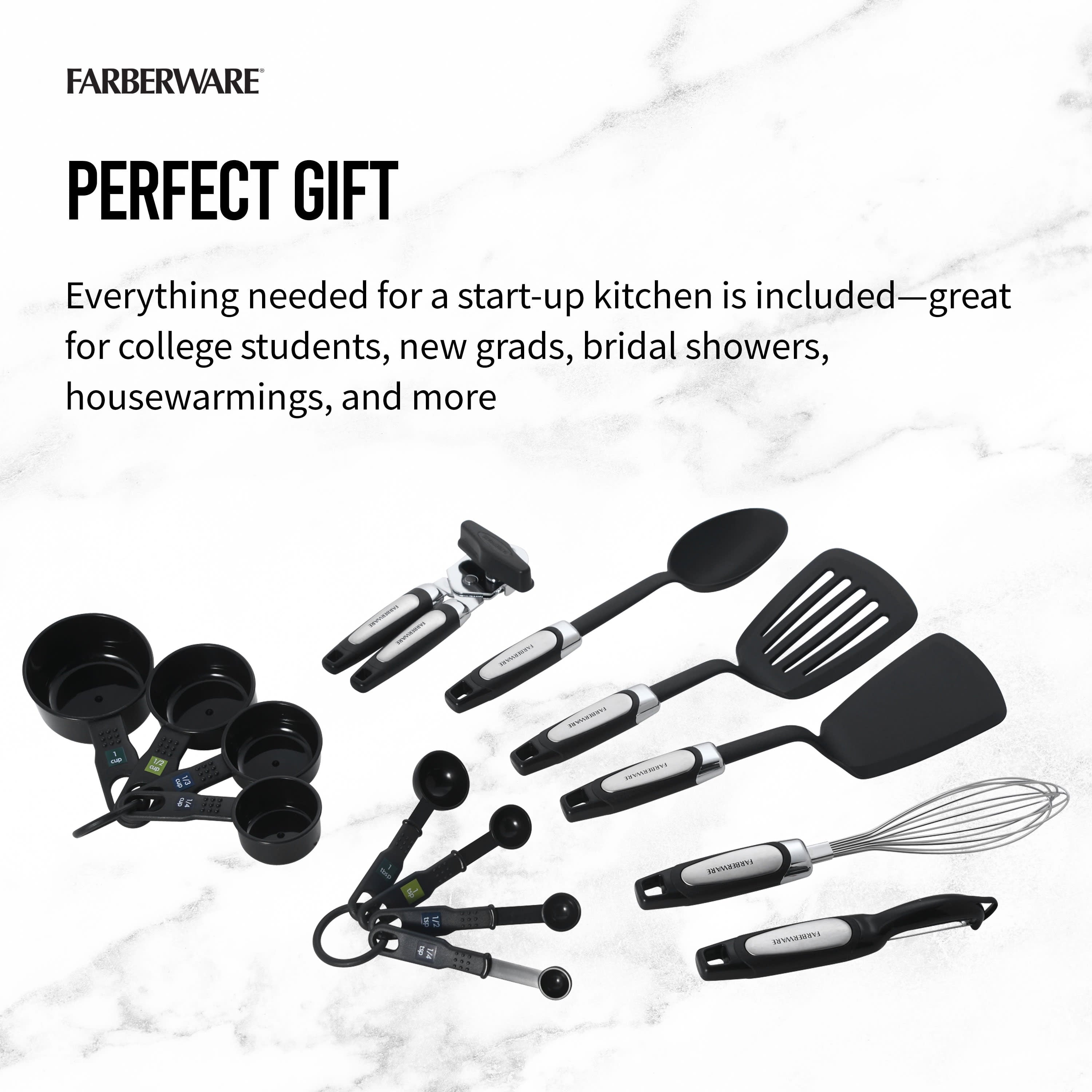 Professional 14-Piece Kitchen Tool and Gadget Kitchen Utensil Set in Black