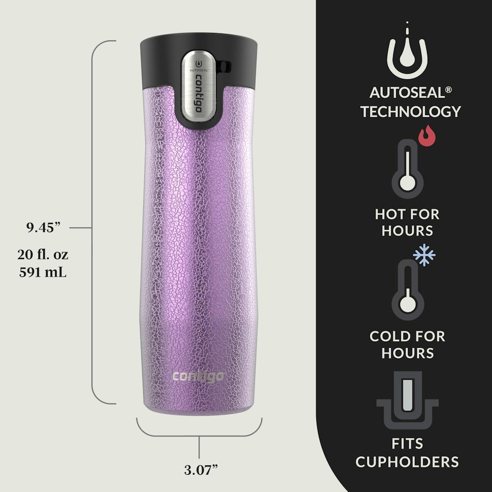 Contigo® West Loop 3.0 Stainless Steel Travel Mug with AUTOSEAL® Lid, 20oz, 2-Pack - Crystal Pansy & Crystal Juniper