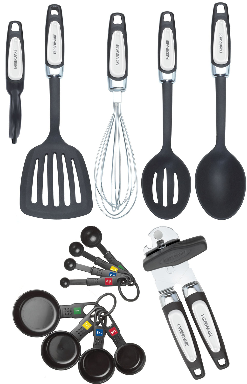 Professional 14-Piece Kitchen Tool and Gadget Kitchen Utensil Set in Black