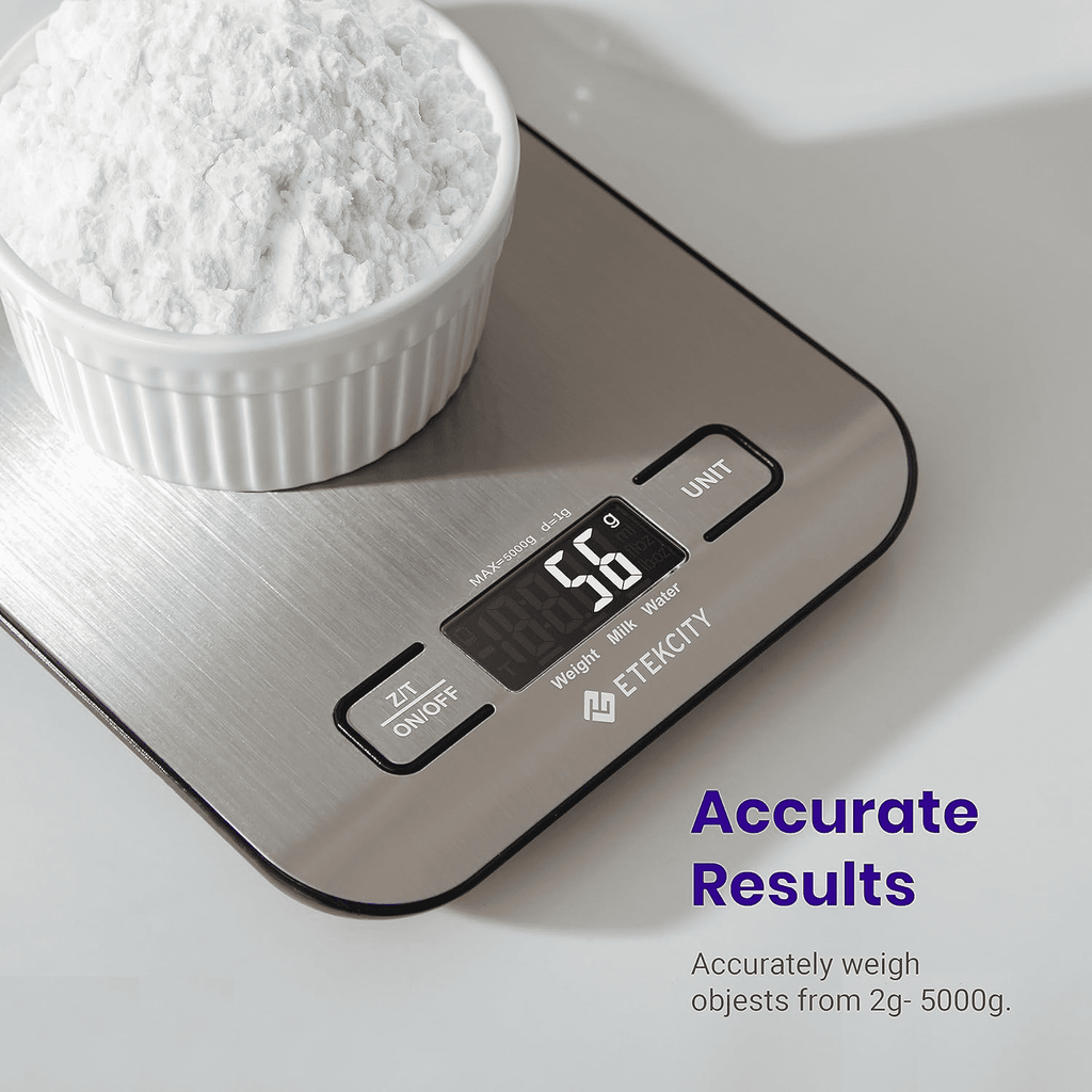 Kitchen Scale, Digital Food Scale, 304 Stainless Steel, 11lb/5kg, Silver
