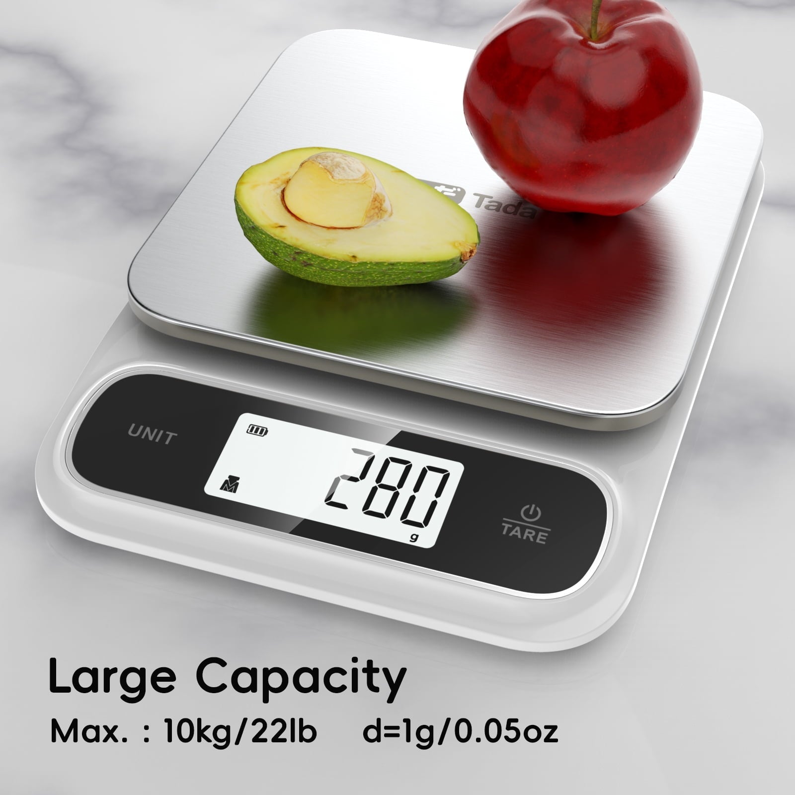 22 lb Food Kitchen Digital Scale with 0.05oz Precision Waterproof, Type-C Charging, Ounces and Grams for We...