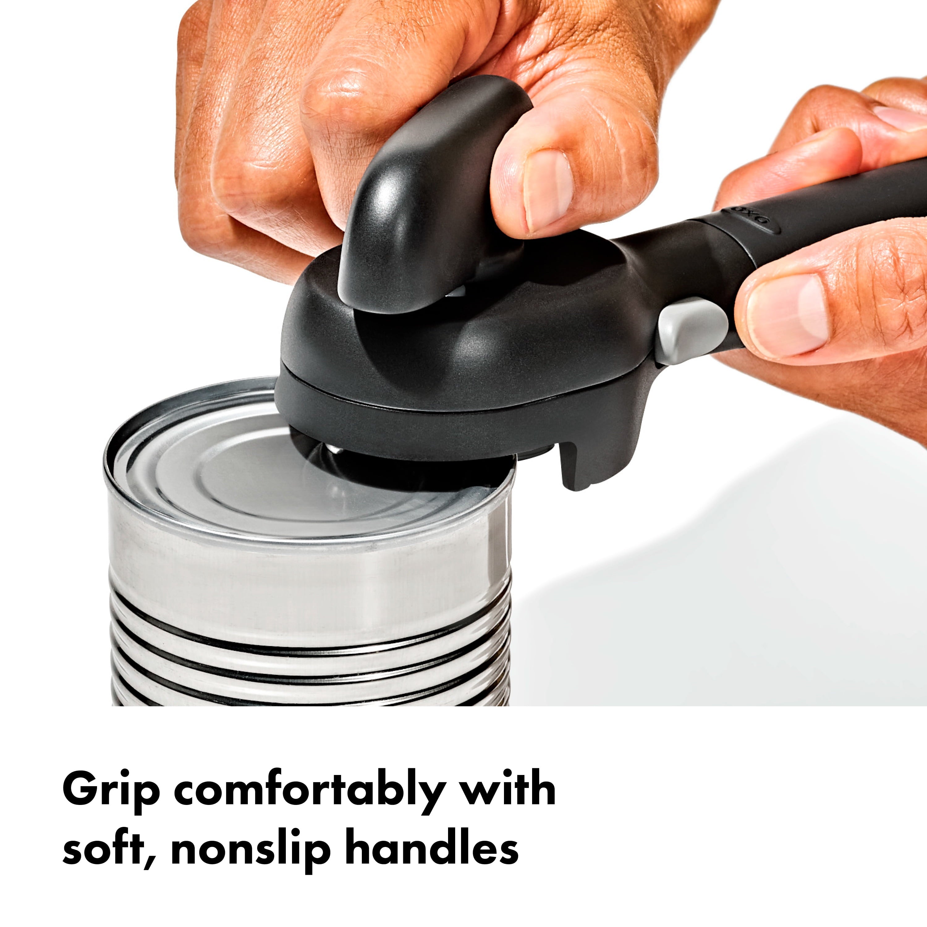Can Opener Side-Cutting, No-Touch Lid Removal, Stainless Steel Blade, Non-Slip Grip
