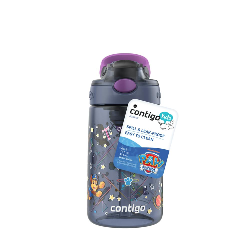 Contigo® Kids Water Bottle with Redesigned AUTOSPOUT® Straw, 14 oz - Purple Space Zodiac