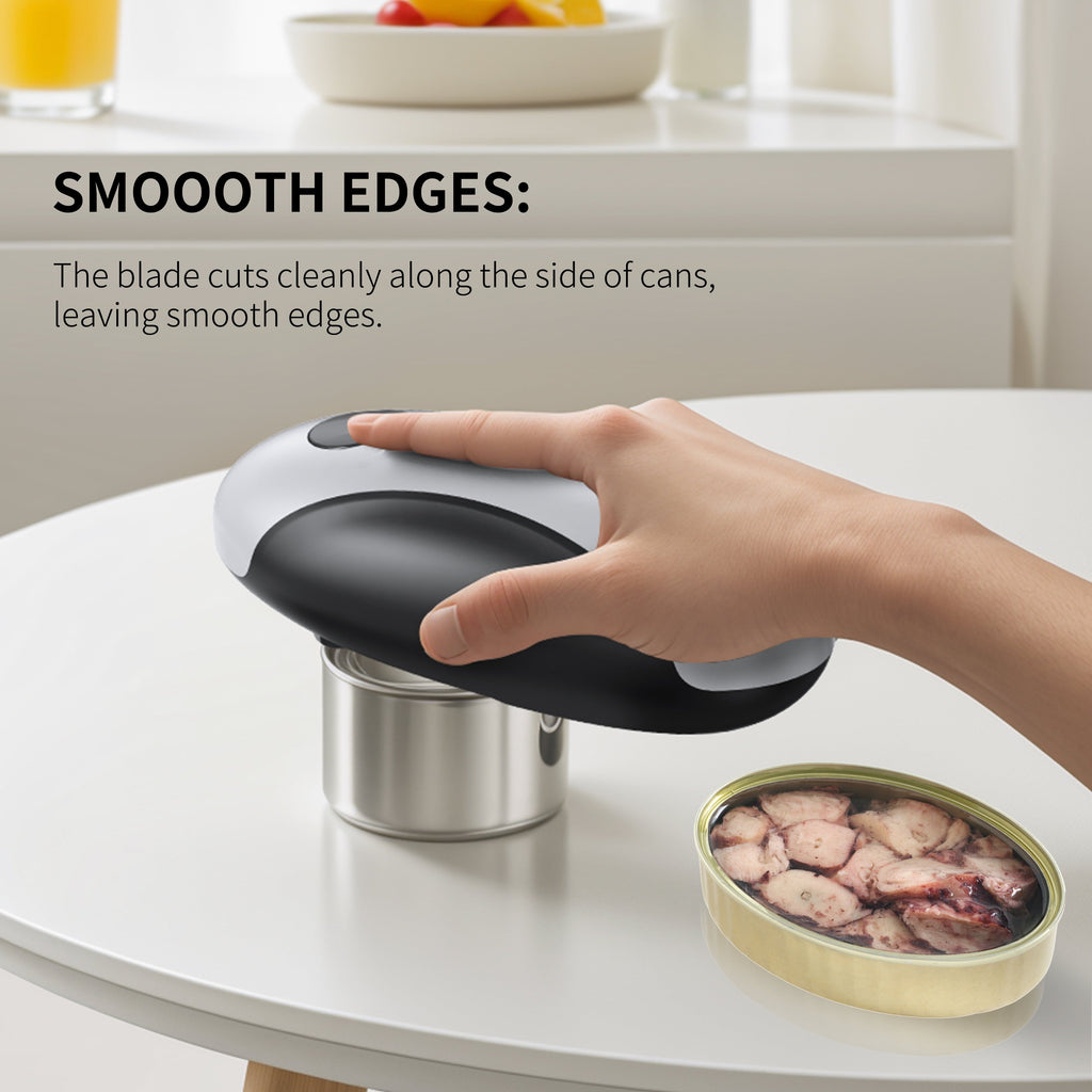 Electric Can Opener - USB Rechargeable Automatic Opener, Hands-Free Safe Design for All Can Sizes, Smooth Edge Kitche...