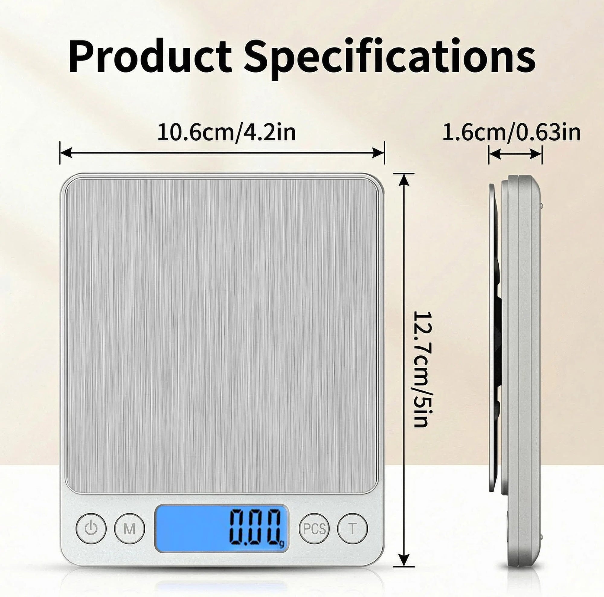 Kitchen Food Scale, Digital Kitchen Scale with LCD Display, Weight Grams and Ounces for Baking Cooking and Meal Prep