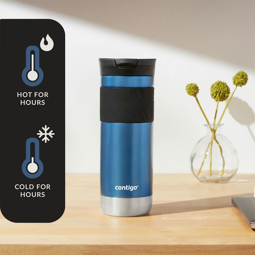 SNAPSEAL™ Insulated Stainless Steel Travel Mug with Grip, 20 oz - Blue Corn