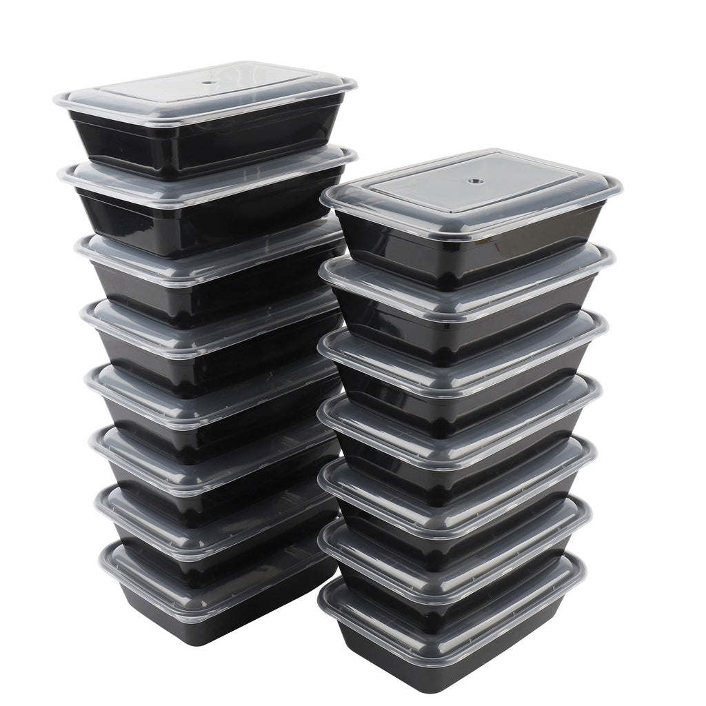 15-Pack Meal Prep Containers with Lids, BPA-Free, Leak-Resistant, Microwave and Dishwasher Safe, Stackable, Reusable ...