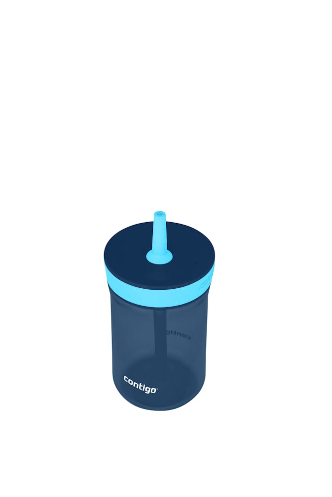 Kids’ Leighton Straw Tumbler with Spill-Proof Leak-Proof Lid, 14oz - Blueberry & Blue Raspberry