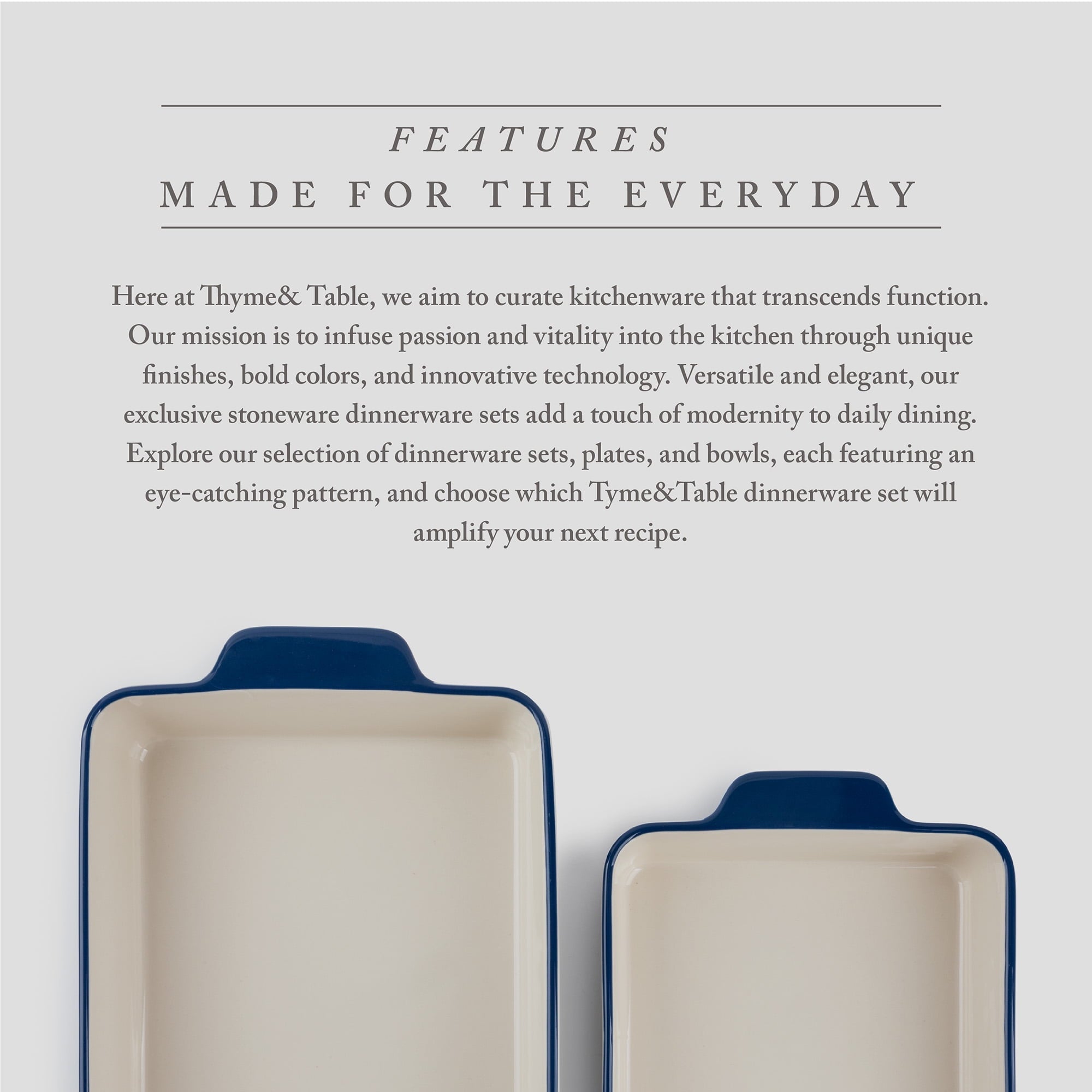 Stoneware Square & Rectangular Baker, Blue Pattern, 2-Piece Set