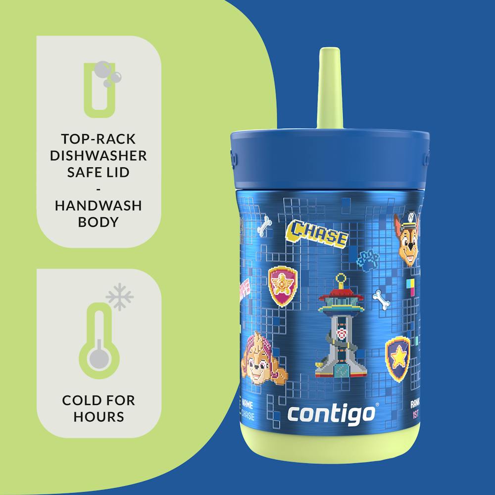 Contigo® Kids Leighton Spill-Proof Stainless Steel Tumbler with Straw, 12oz. - Power Pups Deep Blue