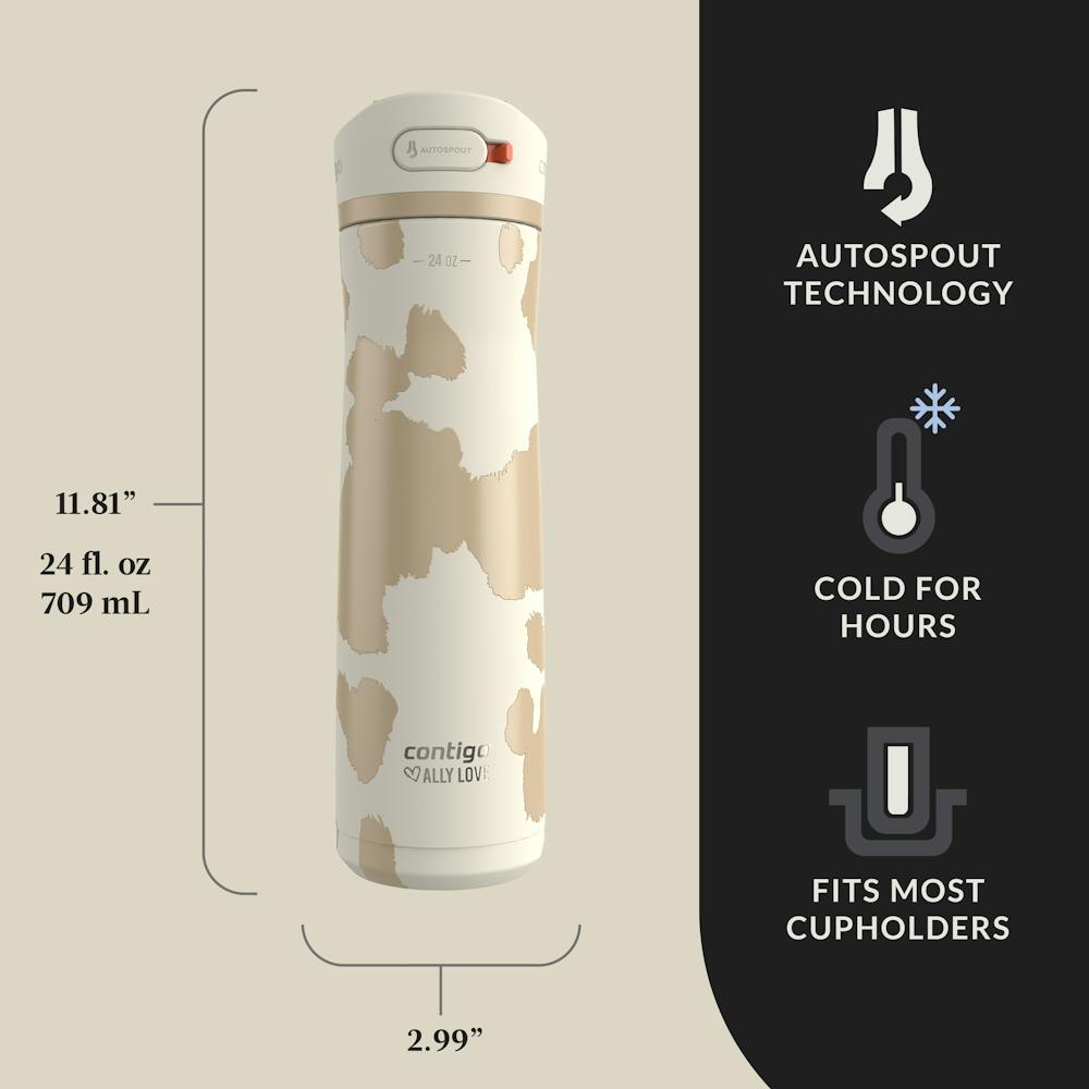 Contigo® x Ally Love Ashland Chill 2.0 Stainless Steel Water Bottle with AUTOSPOUT® Lid, 24oz - Oatmilk
