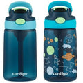 Contigo® Kids Water Bottle with Redesigned AUTOSPOUT® Straw, 14 oz, 2 pack - Blue Raspberry & Cosmos