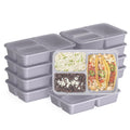 3-Compartment Meal Containers with Lids, PFAS & BPA Free Materials, Durable, Microwave, Freezer, & D...
