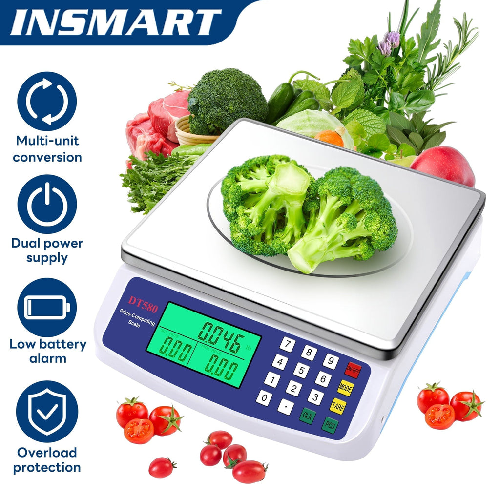 Food Scale, Large Digital Kitchen Scale,Plug-in and Battery Modes,for Cooking Baking,Silver