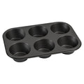 6 Cup Jumbo Muffin Pan, Non-Stick Bakeware,3.4 inch Diameter Cups,Gray,Carbon Steel