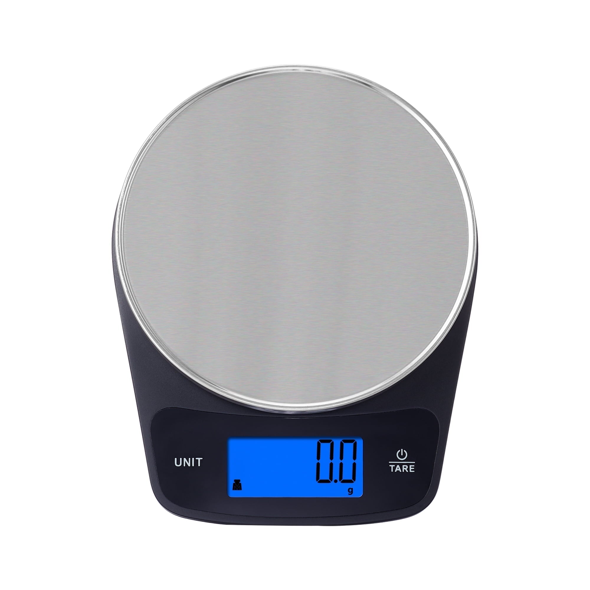 Digital Kitchen Scale with Blue Backlit, Black