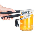 Manual Hand-Crank Commercial Heavy-Duty 2-in-1 Bottle Cap Can Opener with Ergonomic Rubber Grip - Arthritis Friendly ...