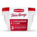 6.2-cup Round Food Storage Containers, Ruby Red, 3 pack