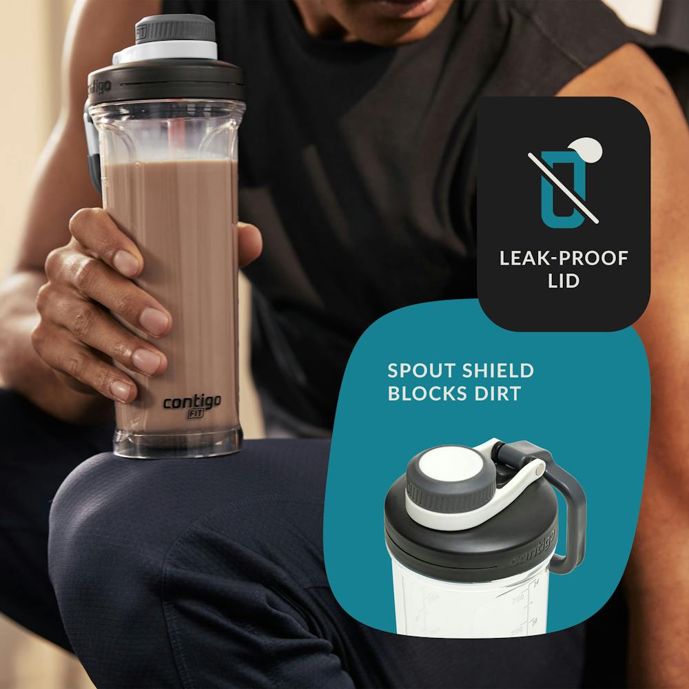 Shake & Go Fit 2.0, Mixer Bottle with Snap Lid, 28oz, Salt