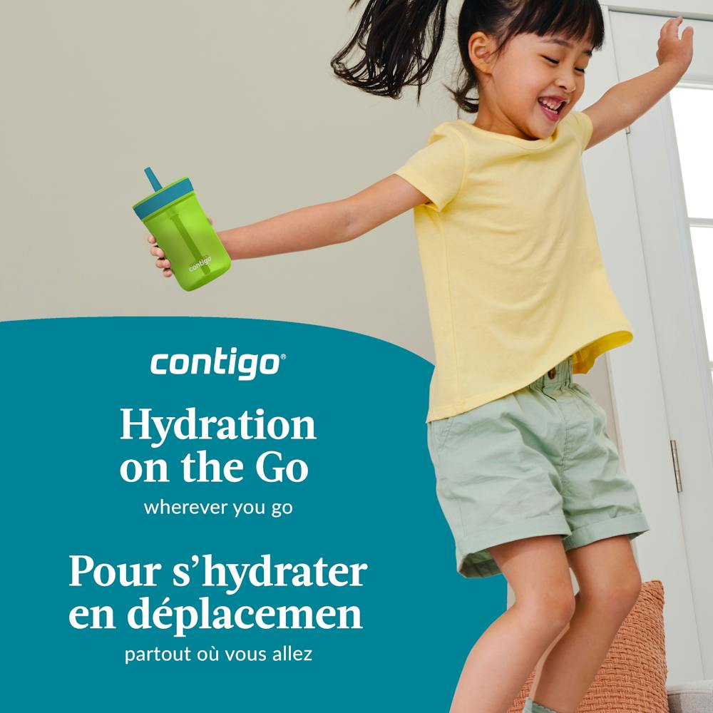 Contigo® Kids Leighton Spill-Proof Tumbler with Straw, 14 oz - Cool Lime Juniper