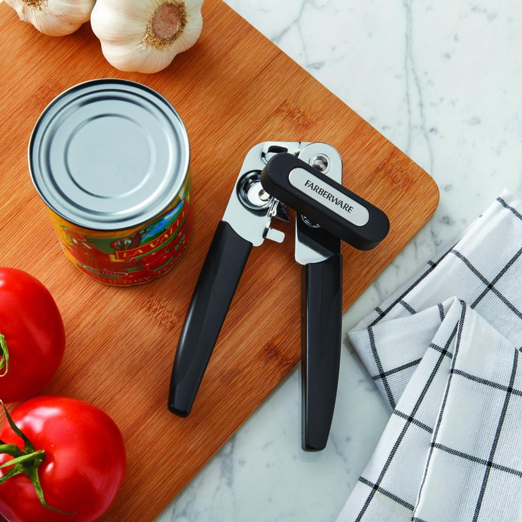 Stainless Steel Portable Can Opener with Black Handle