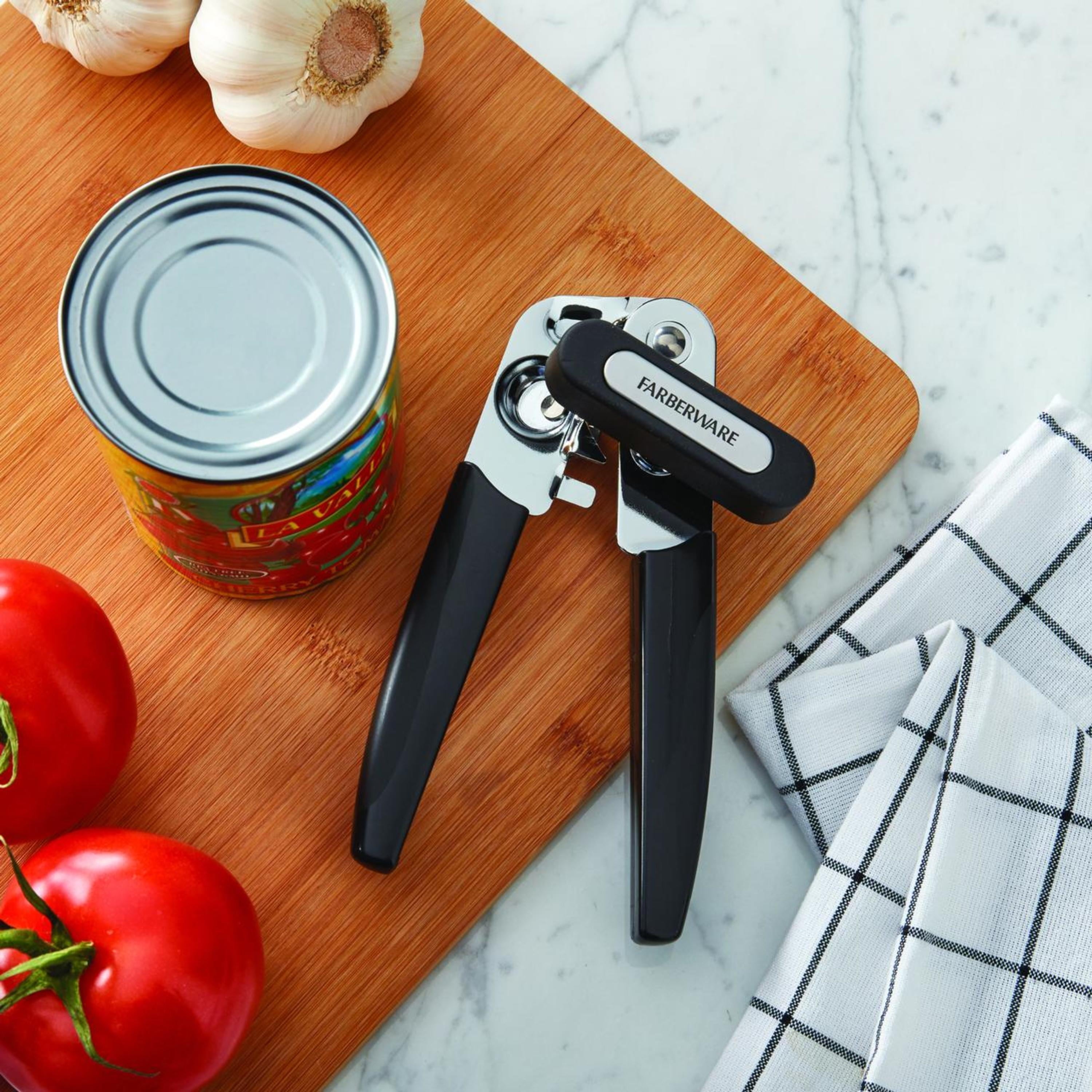 Stainless Steel Portable Can Opener with Black Handle