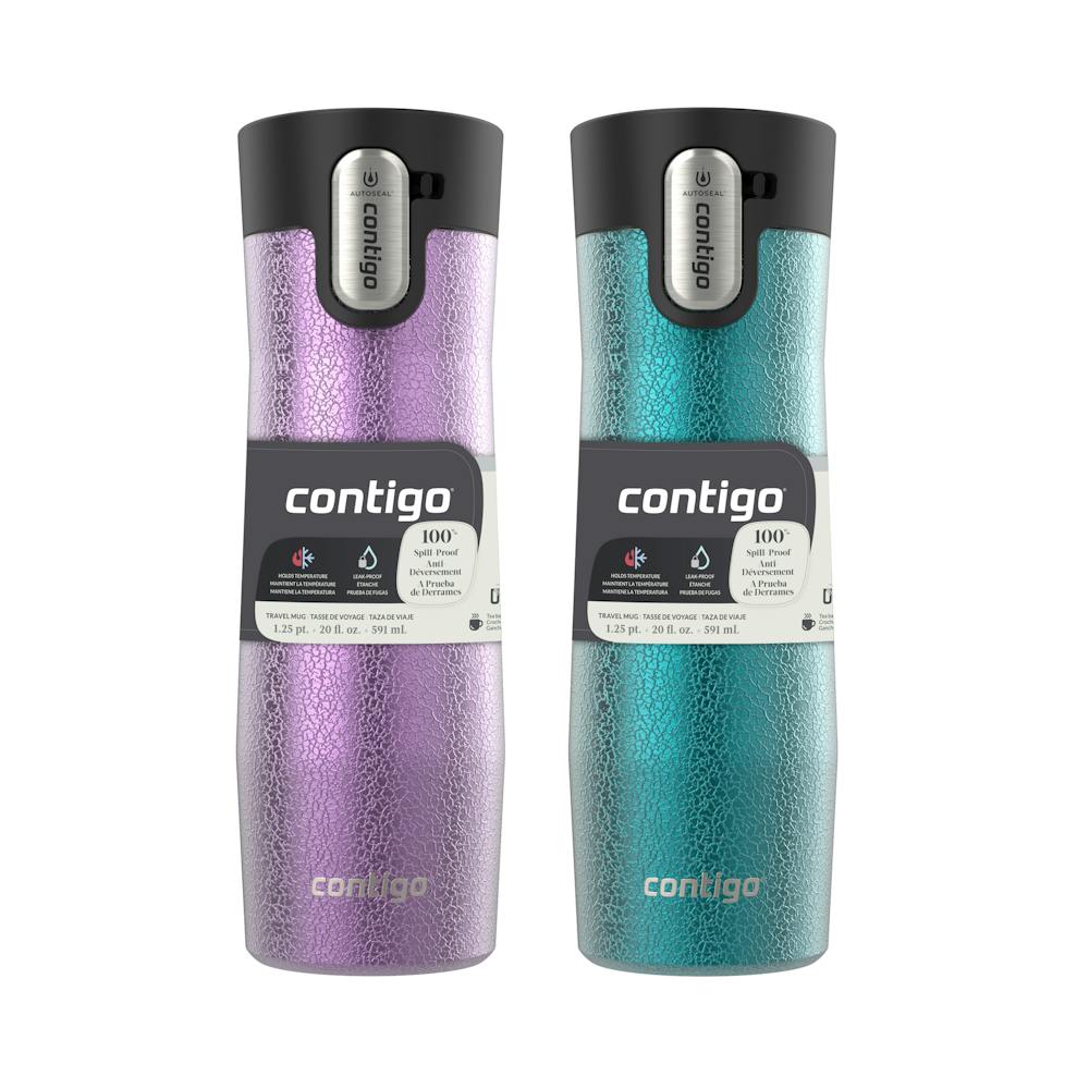 Contigo® West Loop 3.0 Stainless Steel Travel Mug with AUTOSEAL® Lid, 20oz, 2-Pack - Crystal Pansy & Crystal Juniper