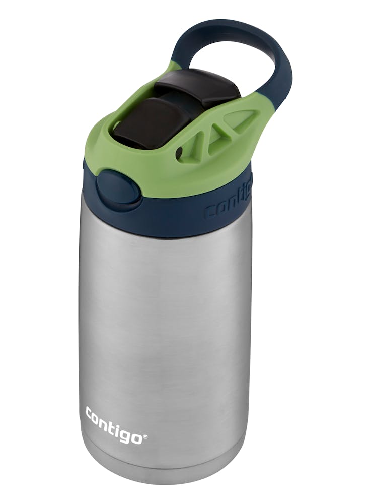 Contigo® Kids Straw Stainless Steel Water Bottle with AUTOSPOUT® Lid, 13oz - Blueberry & Green Apple