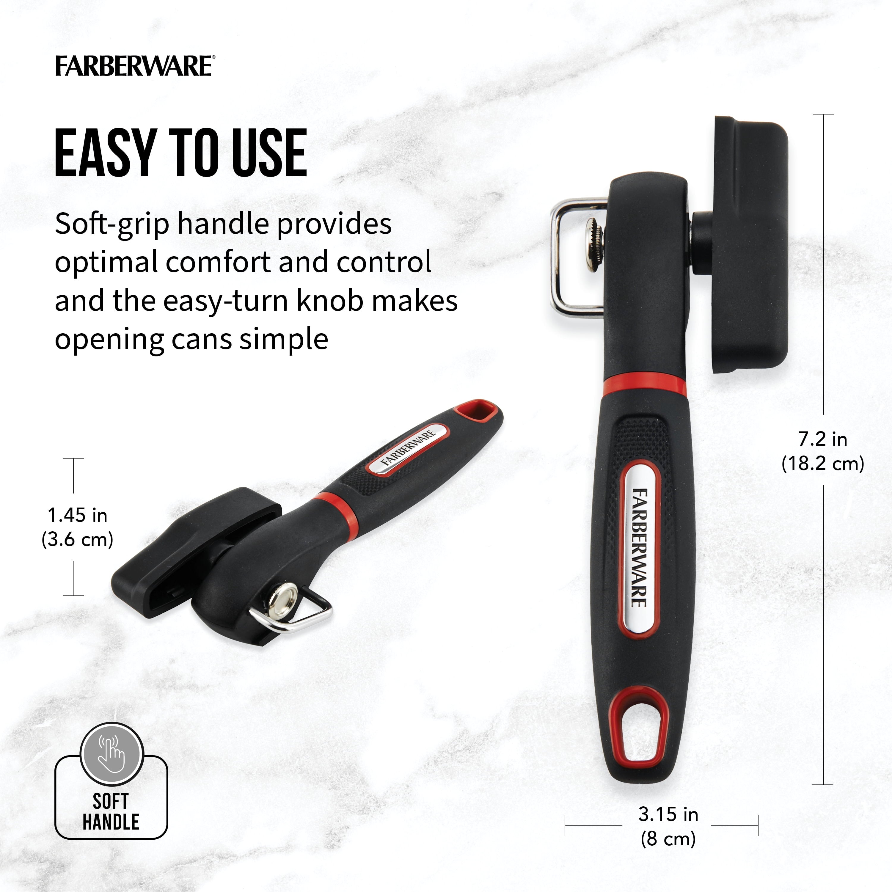 Can Opener in Black with Red Accents