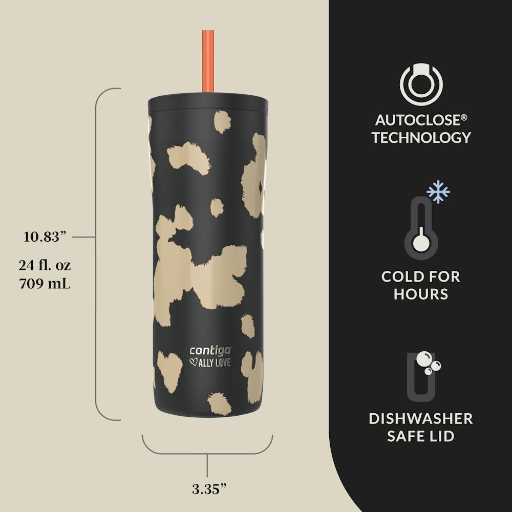 Contigo® x Ally Love Streeterville 2.0 Stainless Steel Tumbler with Straw, 24oz - Licorice