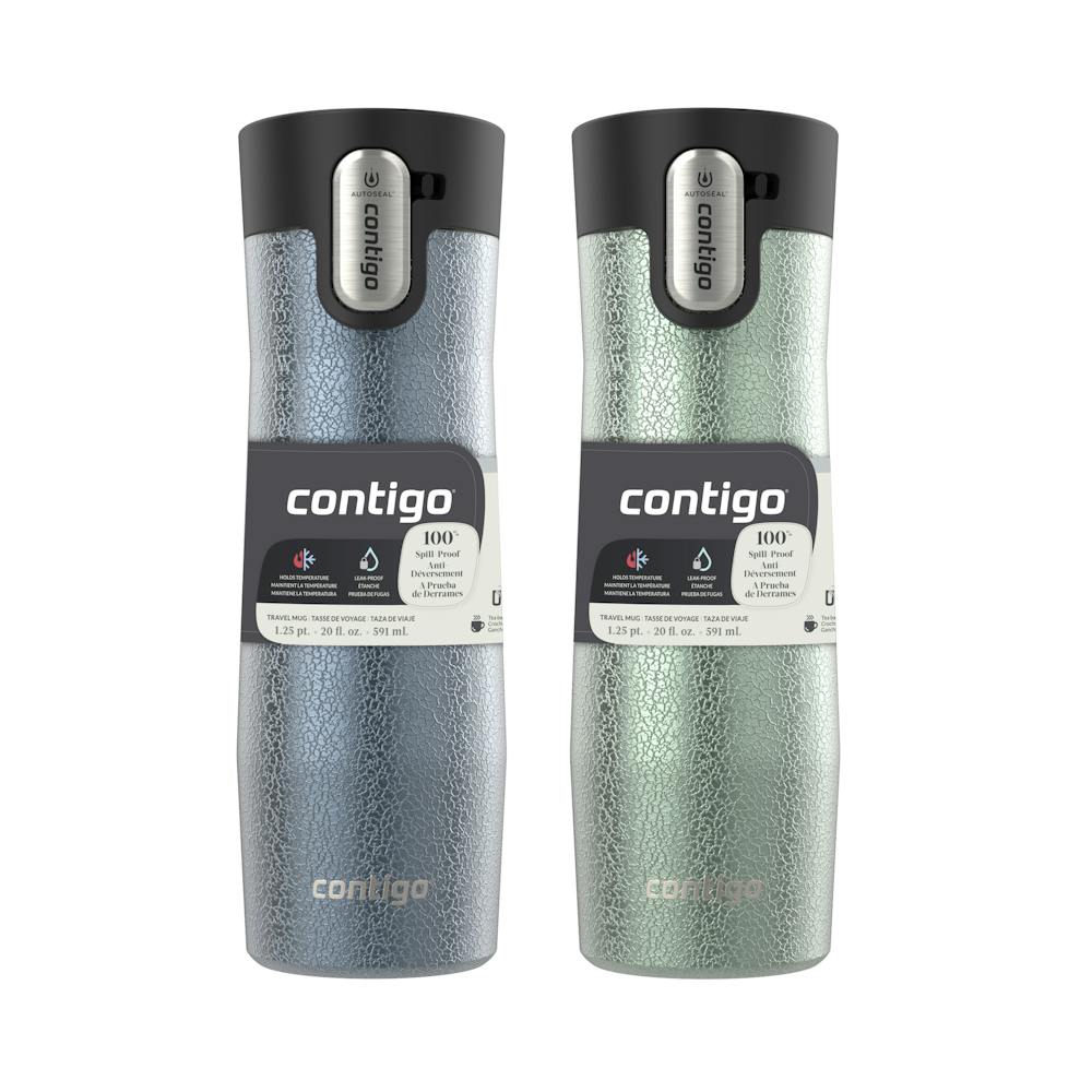 Contigo® West Loop 3.0 Stainless Steel Travel Mug with AUTOSEAL® Lid, 20oz, 2-Pack - Crystal Lakeside & Crystal Agave