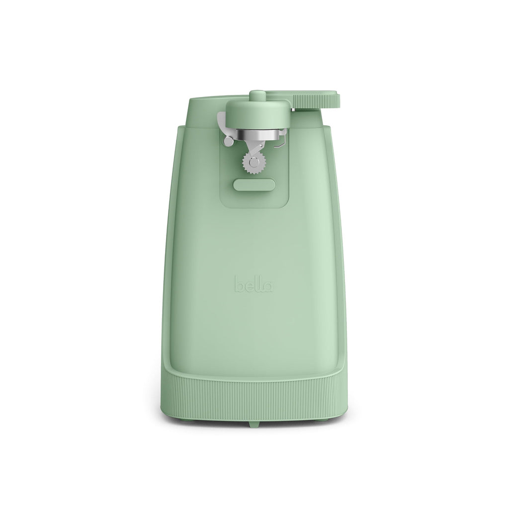 Electric Can Opener with Stainless Steel Cutting Blade and Cord Storage, Seaglass