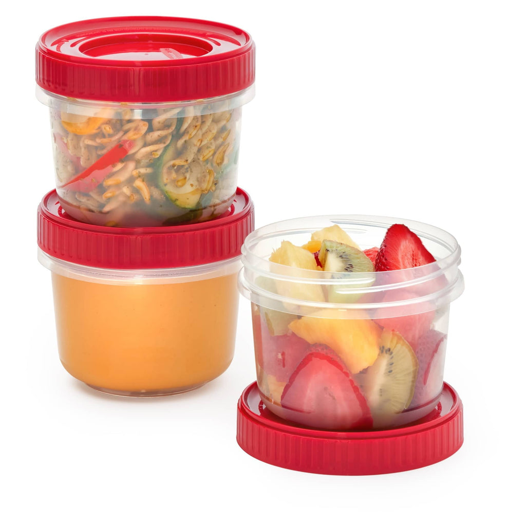 2.1-Cup Twist & Seal Food Storage Containers, Ruby Red, 3 pack