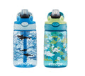 Kids Straw Water Bottle with AUTOSPOUT® Lid, 14oz - Dinos & Sharks