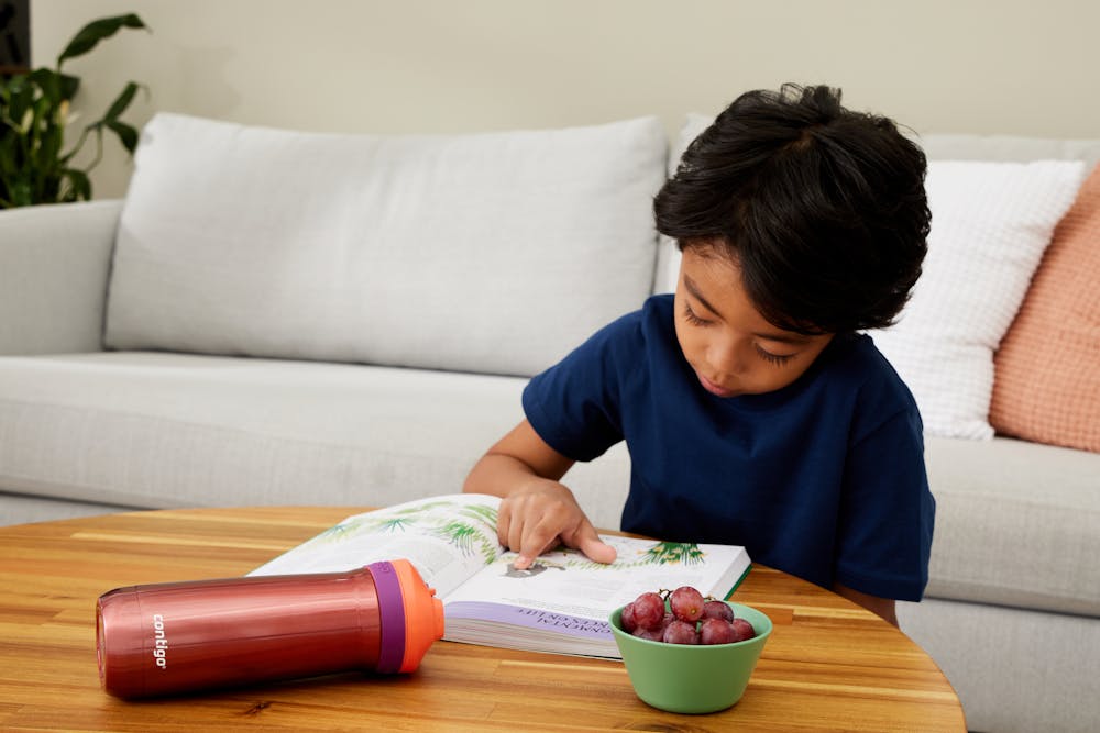 Contigo® Kids Casey Water Bottle with AUTOSEAL® Lid, 13oz - Coral with Grape