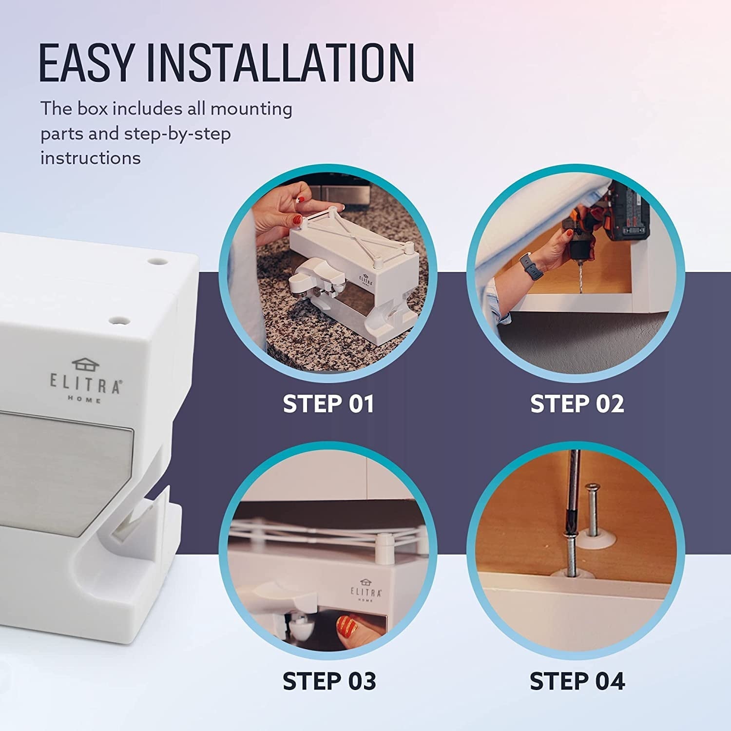 3 in 1 Under the Cabinet Electric Can Opener, Blade Sharpener, Bottle Opener, Under The Counter Mount, For Lar...