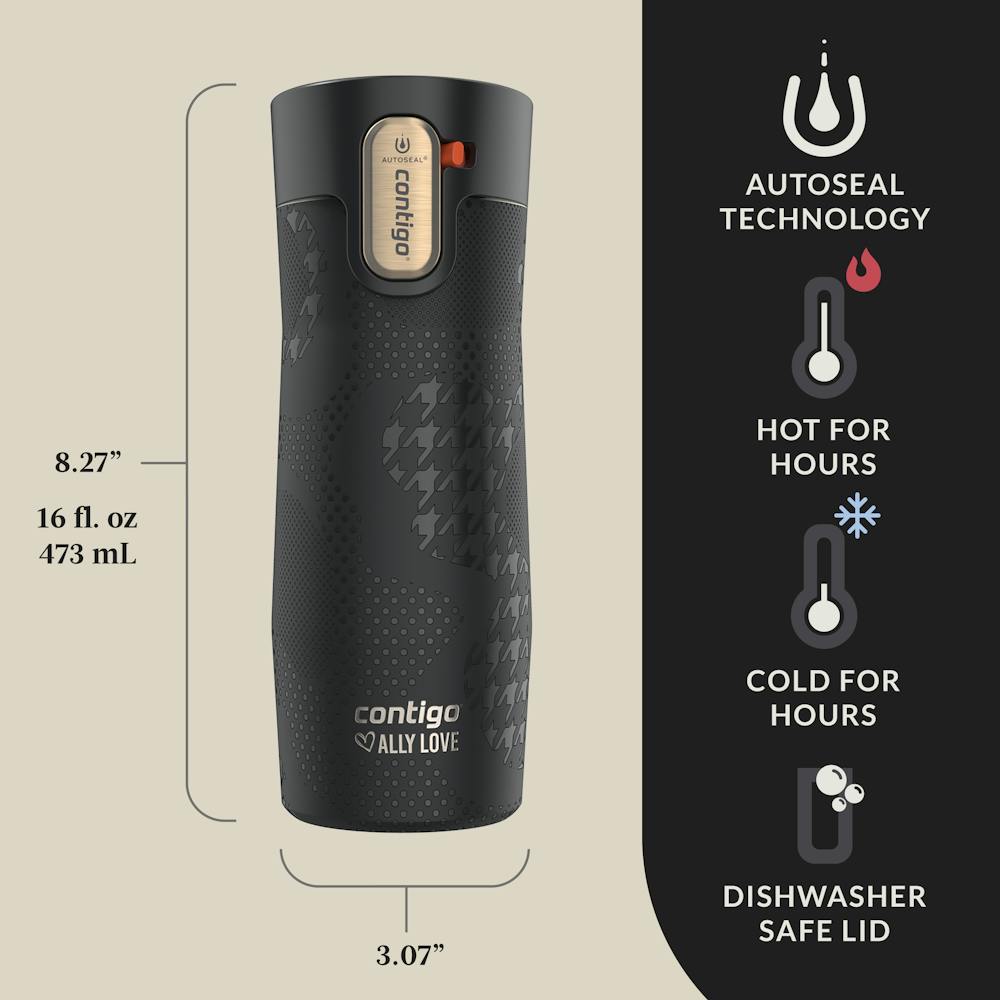Contigo® x Ally Love West Loop 3.0 Stainless Steel Travel Mug with AUTOSEAL® Easy-Clean Lid, 16oz - Licorice