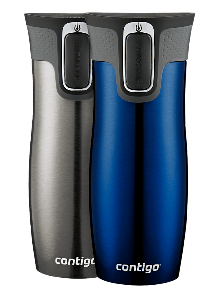 Contigo® West Loop 2.0 Stainless Steel Travel Mug with AUTOSEAL® Lid, 16oz, 2-Pack - Monaco & Stainless Steel